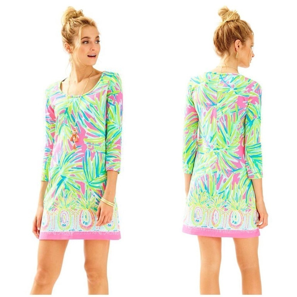 Lilly Pulitzer Beacon Dress in Tiki Pink Royal Lime Size XS